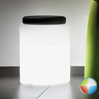 LED SITZWÜRFEL HOCKER SITZHOCKER RUND MIT LICHT GARTEN BELEUCHTET MULTICOLOR LED