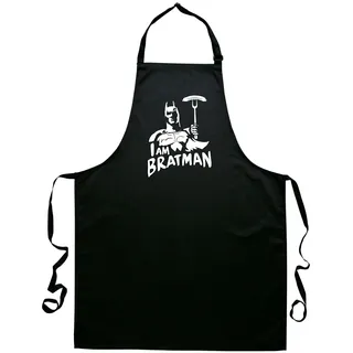 tradercat grillschürze für männer, grillschürze für männer lustig aus Baumwolle, die perfekte grill schürze für papa als vatertagsgeschenk grillschürze (I am Bratman) - Einheitsgröße