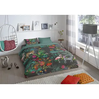 Good Morning Wendebettwäsche »Funky«, Mako-Satin, 135x200, Reißverschluss, Wendeoptik, Mandala, Leopard bunt