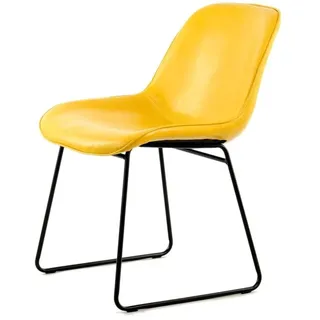 MeGusta Moderner Stuhl 2er-Set Gelb Polsterstuhl Esszimmerstuhl Mara
