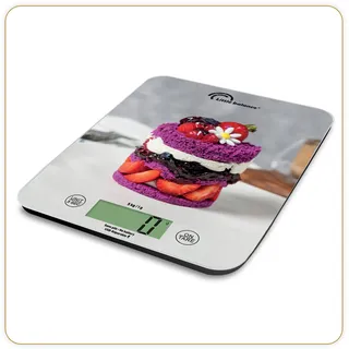 LITTLE BALANCE 8847 Slim Fruitcake USB-C Küchenwaage, ohne Batterie, wiederaufladbar, USB-C, reparierbar, 5 kg, Fruitcake