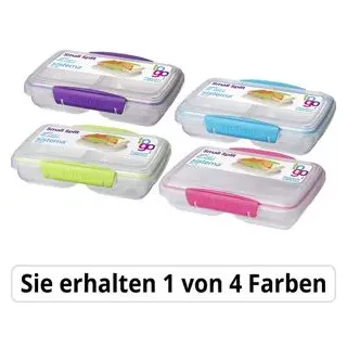 Sistema Lunchbox To Go Small Split 21518, Kunststoff, mit 2 Fächern, farbig sortiert, 350 ml