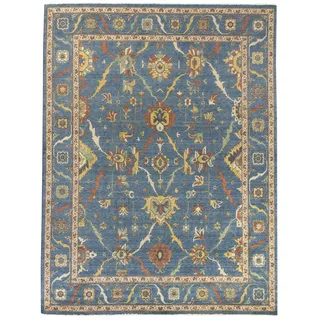 HAMID - Gadea Blau Teppich, 100% Wolle, Orientteppich Teppich für Wohnzimmer, Schlafzimmer... (300 x 250)