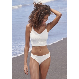 Crop-Bikini-Top SUNSEEKER "Loretta" Gr. 34, Cup A/B, weiß Damen Bikini-Oberteile Ocean Blue mit Strukturmuster