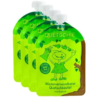 divata Trinkflasche Wiederverwendbare Quetschies, 170ml Quetschbeutel zum selbst Befüllen, Befülle Quetschies mit eigenem Gemüsebrei oder frischem Joghurt!