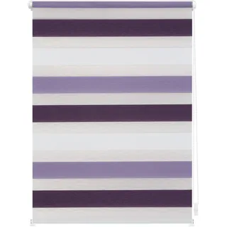 Lichtblick Duo Rollo / Doppelrollo Klemmfix 60 x 150 cm violett/lila/weiß