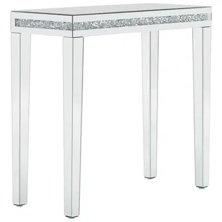 Carryhome Konsolentisch, Silber, Glas, Holzwerkstoff, rechteckig, eckig, 35x76x80 cm, Wohnzimmer, Wohnzimmertische, Konsolentische
