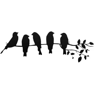 Bunthaus Vögel Auf Ast, Wanddekoration, Metall-wanddekoration, Eisen, 5 Vögel, Schwarz, Hohle Skulptur, Dekor, Hängeornament, Rustikales Hängeschild Für Wohnzimmer, Büro, Zuhause