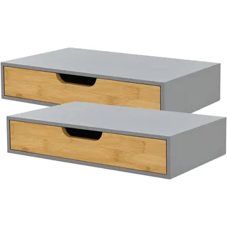 [en.casa] Bokn Wandregal 40 x 24 x 8 cm Grau
