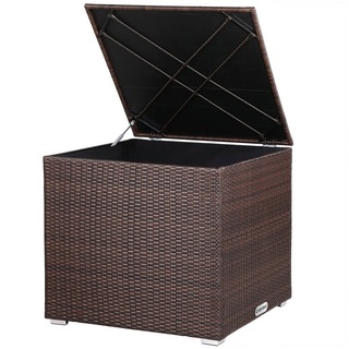 Casaria Auflagenbox, 318 L mit Deckel 75x75x70cm Wasserdicht Gasdruckfeder Garten Kissenbox Gartenbox Braun braun