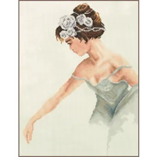 Lanarte Kreuzstich Stickpackungen Gezählter Kreuzstichbilder Set BALLERINA Wanddekoration Handarbeit Set für Erwachsene 29 x 39 cm DIY Deko Bastelset Handwerker Kreative Geschenkset