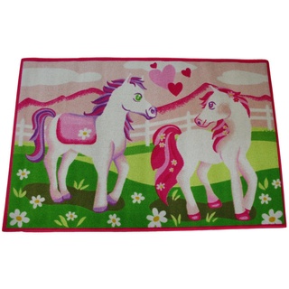 Kinderteppich Spielteppich Pferd Pony, AWE ASSOCIATED WEAVERS, Rechteckig, Höhe: 5 mm, 120 x 80 cm rosa