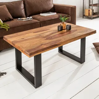 Riess-Ambiente invicta INTERIOR Massiver Couchtisch Iron Craft 100cm Sheesham Stone Finish Industrial Design Wohnzimmertisch Tisch Holztisch Sofatisch