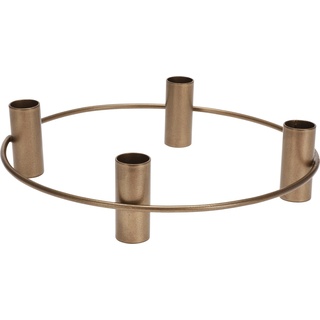 Kerzenhalter Circle für 4 Stabkerzen - Adventskranz Alternative Scandi Design Bronze