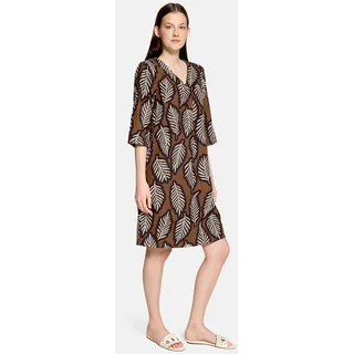 Cartoon Sommerkleid mit Muster Braun/Weiß 36