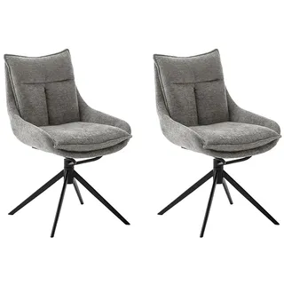 MCA Furniture Esszimmerstuhl Parker Polyester grau 2er Set