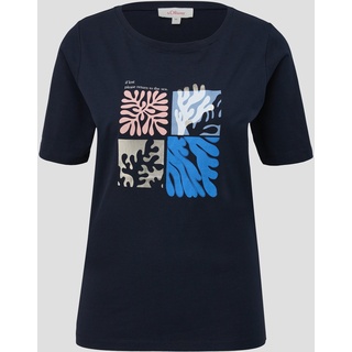s.Oliver - T-Shirt mit Frontprint, Damen, blau, 46