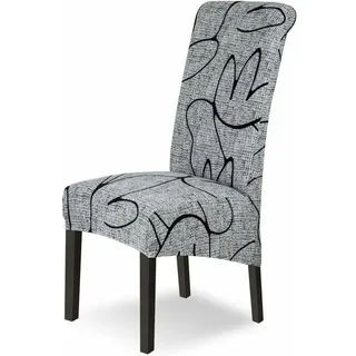 4-teiliges Stretch-stuhlhussen-set – Polyester- Und Elasthan-gewebe – Höhe 46–60 Cm – Länge 38–46 Cm – Maschinenwaschbar