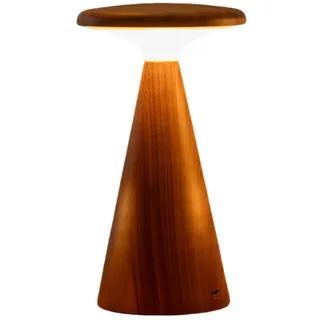 Gingko Design Tischlampe Sylva - Groß, Walnuss | Skulpturale Holzlampe mit warmer Ambientebeleuchtung | Moderne Dekoleuchte für Wohnzimmer oder Schlafzimmer