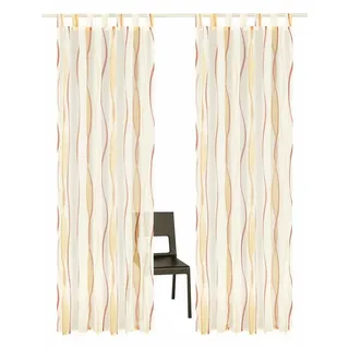 MY HOME Dimona Gardine Schlaufen 140 x 295 cm creme/terra 2 St.