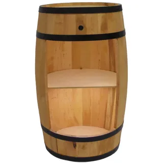 CREATIVE COOPER Holzfass Hausbar mit LED-Leuchten - Weinschrank im Retro Stil - Weinfass Bar - Weinregal Holzbar 80cm - Elegante Möbel, Wohnzimmer Deko - Fassbar Stehtisch und Flaschenständer (Eiche)
