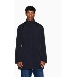 A|X Armani Exchange für Herren. XM001579AF16926UB101 Langer Mantel mit Stehkragen und verdecktem Verschluss Essential marineblau (XXL), Läss