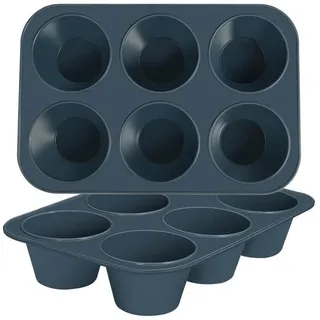 LuxusKollektion Muffinform Silikon Muffinform Groß 2er Set, (2-tlg) grau