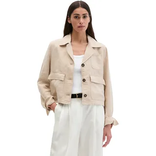 Marc O'Polo Kurzjacke MARC O'POLO "mit aufgesetzten Taschen", Damen, Gr. 36, sandpaper, Obermaterial: 100% Leinen, unifarben, regular fit, normaler Saum, Jacken Kurzjacke