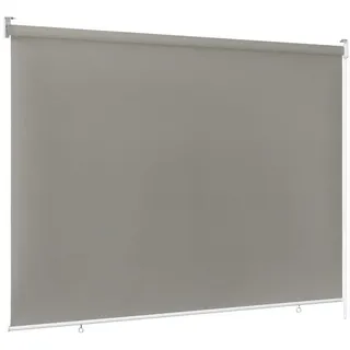 ventanara Seitenmarkise Außenrollo Senkrechtmarkise 100% blickdicht Sichtschutz Beschattung grau 100 cm x 140 cm