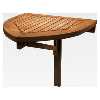 Runder Teak Wandklapptisch Sondrio, platzsparender Balkontisch, halbrunder Klapptisch, Teakholz Möbel, wetterbeständig, eleganter Outdoor Tisch (...