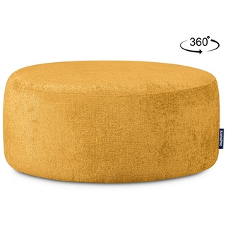Konsimo Polsterhocker RAGGI Sitzhocker Pouf, mit 360° Drehfunktion, Chenille, im modernistischen Stil gelb