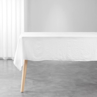 Douceur d'Intérieur Tischdecke, rechteckig, 140 x 240 cm, Mikrofaser, einfarbig, Lavee Suzy, Weiß