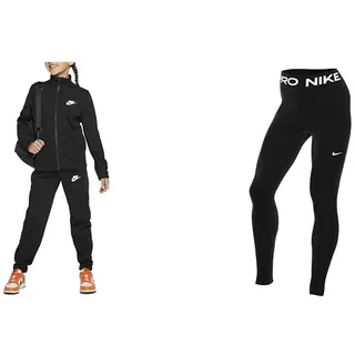 Nike Trainingsanzug-FD3067 Trainingsanzug Black/Black/White 158-170 & Damen W Np 365 Tights, Black/White, XS EU