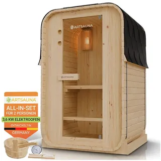 Artsauna Fasssauna Nolvik S inkl. 3,6 kW Ofen + Zubehör