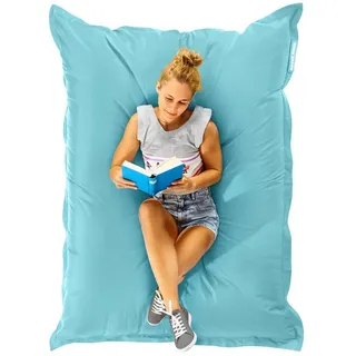 Green Bean Sitzsack XXL Outdoor Sitzsack Square 140x180cm (XXL Riesensitzsack 140x180cm 380 Liter Kinder & Erwachsene Bean Bag EPS Perlen Füllung, Groß Draußen Outdoor Liegekissen), Waschbar Wetterfest Lounge Sitzkissen Bodenkissen blau
