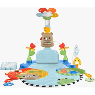 Fisher-Price 3-in-1 Kick & Sway Spieldecke mit sensorischen Spielzeugen zur Entwicklung von Neugeborenen