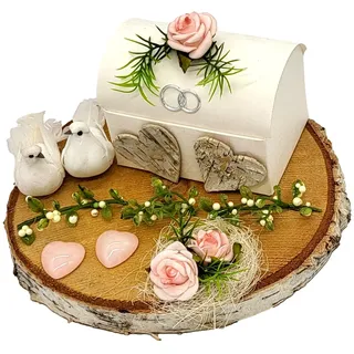Geldgeschenk Hochzeit personalisiert Geschenkverpackung Geld verschenken Baumscheibe rosa