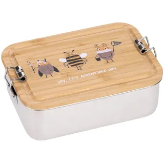 Lässig Kinder Brotdose Edelstahl und Bambus Frühstücksbox nachhaltig Kindergarten Schule/Lunchbox Stainless Steel Bamboo Nature