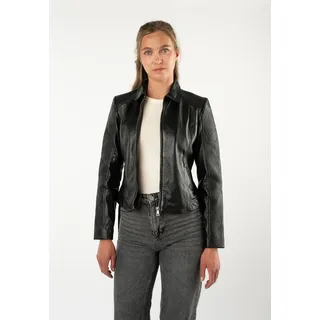 Lederjacke MAURITIUS "MWNova SF", Damen, Gr. 4XL (48), schwarz, Obermaterial: 100% Schafsleder. Futter: 100% Baumwolle. Ärmelfutter: 100% Polyester, unifarben, slim fit, Jacken, mit betonter Ärmel- und Schulterpartie, Slim Fit