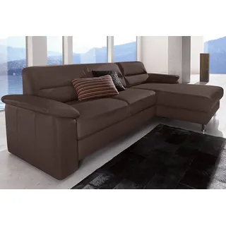 sit&more Ecksofa Ascara L-Form, inklusive Boxspring/Federkern-Polsterung, wahlweise mit Bettfunktion braun