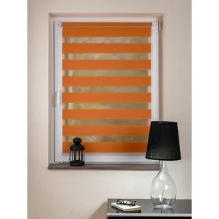 Doppelrollo, MDEKOR, Pflegeleichtes Rollo, stufenlos verstellbar, einfache Montage, Orange 50x150 orange 50 cm x 150 cm