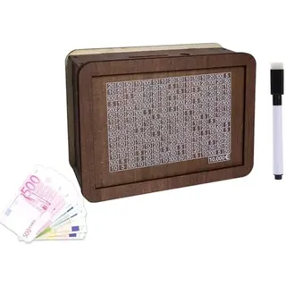 Spardose Holz Retro Sparbüchse mit Marker digitale Aufbewahrungsbox 10.000€