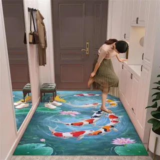 Kinderteppich Junge Rutschfester Korridor-3D-Tiermuster Mit Kurzen Haaren, Langlebig, Für Wohnzimmer, Nachttisch, Dekorativer Teppich Kinder Teppich Kinderteppich Wald 100X200Cm Blau Teppiche Groß Für