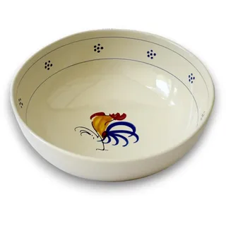 Colì Schale Majolika Salatschüssel große Keramikschale Durchmesser 35 Höhe 11,5 cm Design Hahn