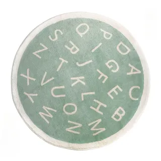 Fouriding ABC-Alphabet Runder Teppich für Kinder, weicher Plüsch, Kindergartenteppich, Baby, Lernspiel, Krabbelmatte, rutschfester Teppich, Bodenkissen für Klassenzimmer, Spielzimmer, Schlafzimmer