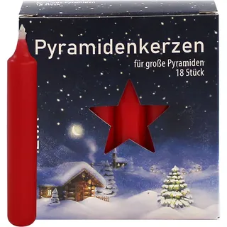 3er Pack Ebersbacher Pyramidenkerzen groß, Rot (Ø x H) 17 x 105 mm 54 Stück