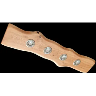 FRIESENLICHT LIKSA Deckenlampe Holz mit Baumkante Hängelampe rustikal Led Vintage Set Leuchte Wildeiche Massiv GU10 Dimmbar ohne Dimmer Austauschbar (80 cm/3 Spots)
