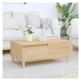 furnicato Couchtisch Sonoma-Eiche 90x50x36,5 cm aus Holzwerkstoff mit (1-St), Wohnzimmertisch mit Schublade für Stauraum im skandinavischen Look braun
