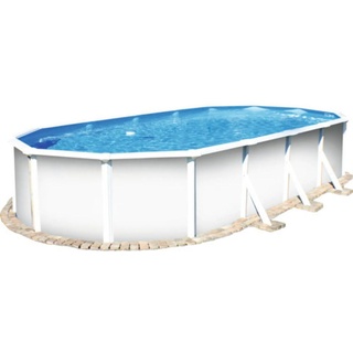 Aufstellpool Stahlwandpool-Set Planet Pool Vision-Pool Classic oval 730x360x120 cm inkl. Sandfilteranlage, Leiter, Einbauskimmer,Filtersand & Ansch...