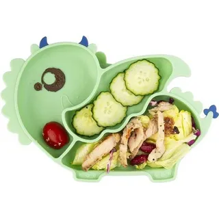 Famanu Silikon-Baby-Teller mit Fächern - Rutschfeste Kindermatte mit Saugnäpfen